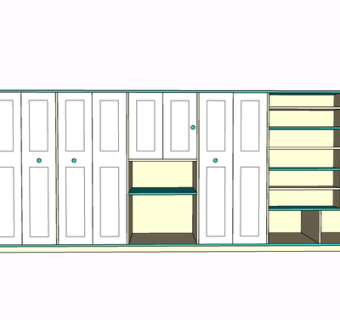 现代实木衣柜su模型