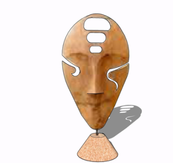 现代面具摆件su模型