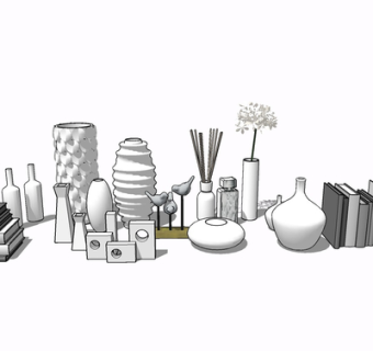 现代饰品摆件su模型