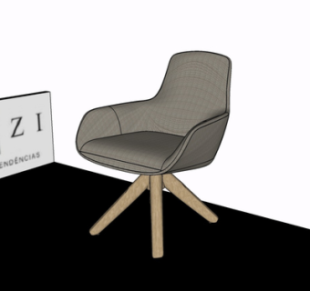 现代布艺单椅su模型