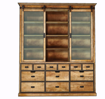 现代实木装饰柜su模型