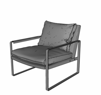 现代布艺单椅su模型