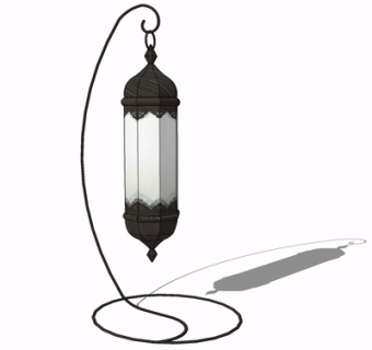 欧式金属落地灯su模型