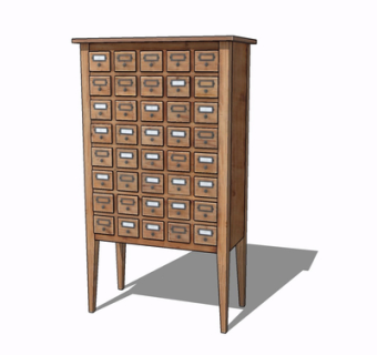 现代实木斗柜su模型