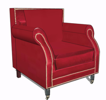 现代布艺单人沙发su模型