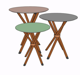 现代实木圆几su模型