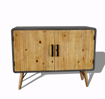 北欧实木边柜su模型