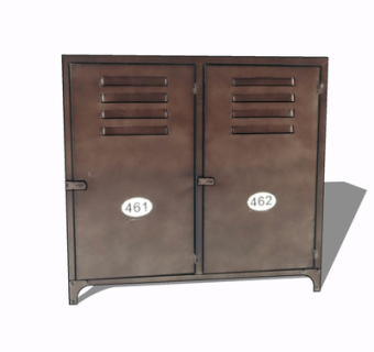 工业风金属边柜su模型