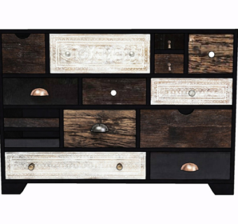 现代实木边柜su模型