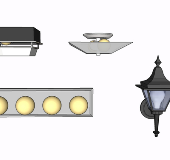 现代金属壁灯su模型