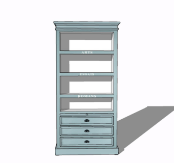 现代实木装饰架su模型