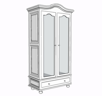 简欧实木衣柜su模型