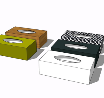 现代抽纸盒su模型