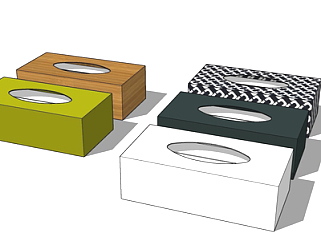现代抽纸盒su模型