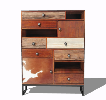 现代实木斗柜su模型