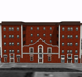 现代公寓楼su模型