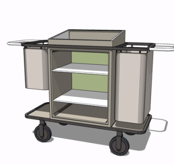现代金属边柜su模型