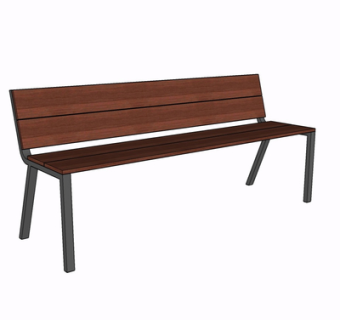 现代实木长椅公园座椅su模型