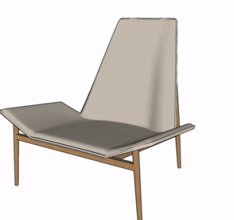 现代布艺单椅su模型