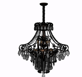 欧式金属吊灯su模型