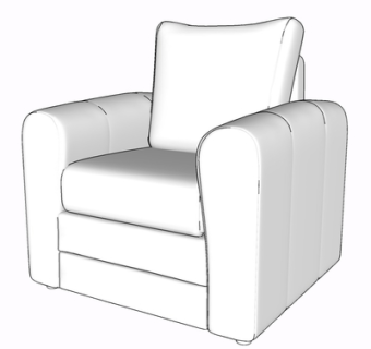 现代布艺单人沙发su模型