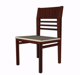 现代实木单椅su模型