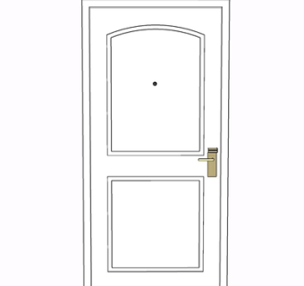 现代实木单开门su模型