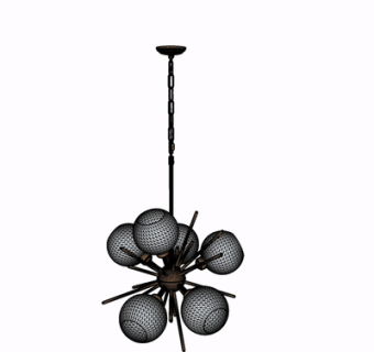 现代玻璃吊灯su模型