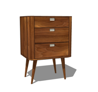 北欧实木边柜su模型