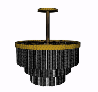 现代玻璃吊灯su模型