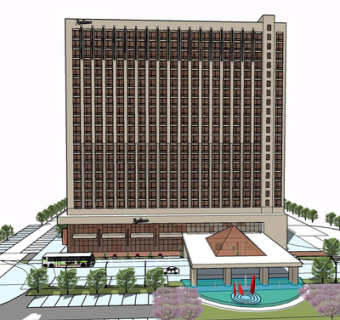 现代高层办公楼su模型