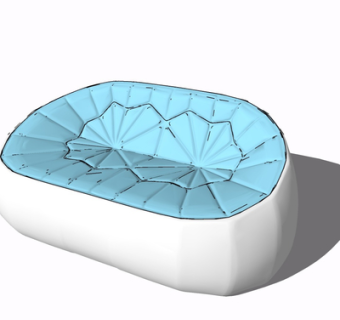 现代布艺休闲沙发su模型