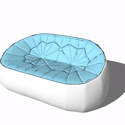 现代布艺休闲沙发su模型