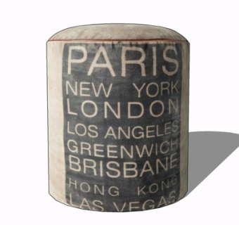 现代布艺凳子su模型