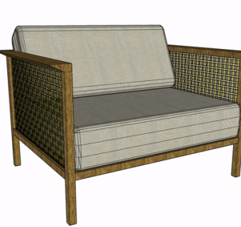 现代布艺单椅su模型