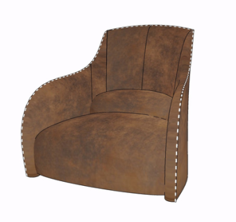 现代布艺单人沙发su模型