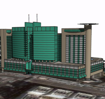 现代办公楼su模型