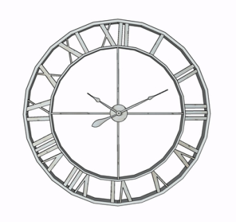 现代金属挂钟su模型