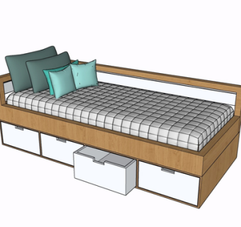 现代实木多人沙发su模型