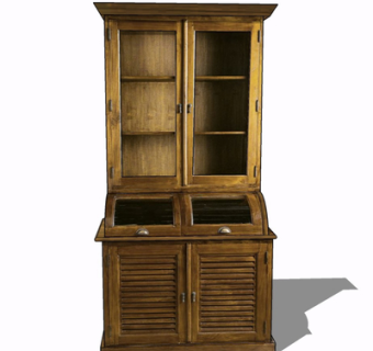 现代实木装饰柜su模型