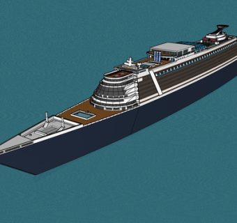 现代游艇su模型