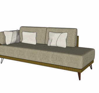 现代布艺多人沙发su模型