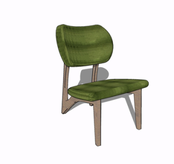 现代实木单椅su模型