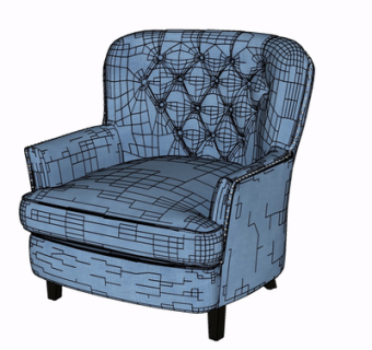 现代布艺单人沙发su模型
