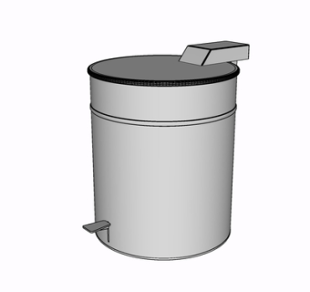 现代金属垃圾桶su模型