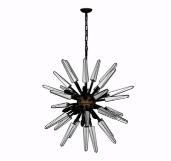 现代金属吊灯su模型