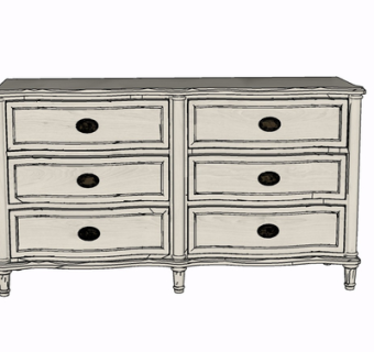 现代实木边柜su模型