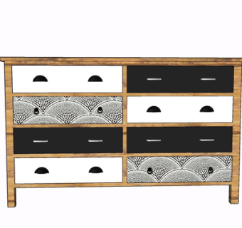 现代实木边柜su模型