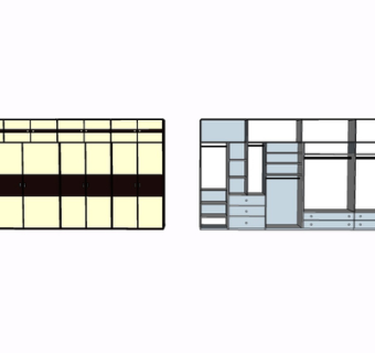 现代实木衣柜su模型