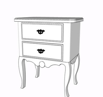 欧式实木边柜su模型